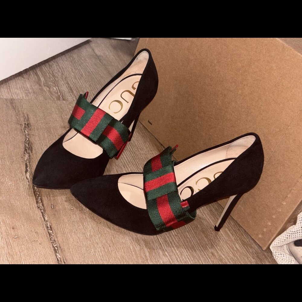 SOLD Gucci Black Sylvie Heels Pumps